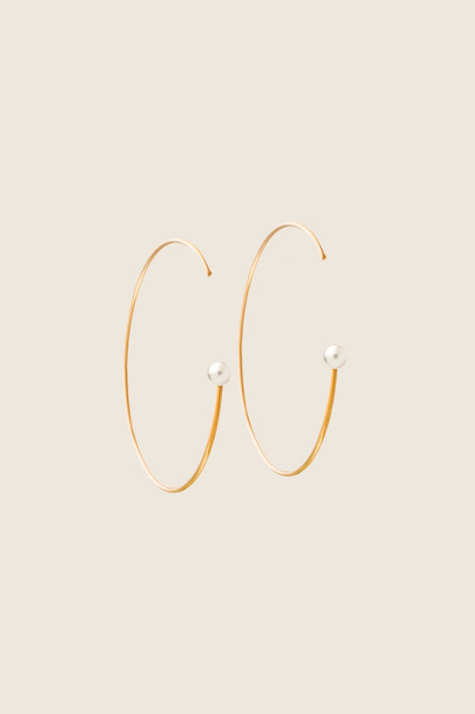 minimalistyczne kolczyki koła GRANO MINI perła srebro 925 złocone biżuteria UMIAR