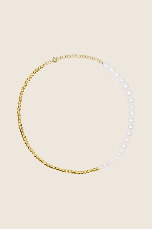 naszyjnik perły złocone koraliki ze srebra 925 VARIA biżuteria UMIAR