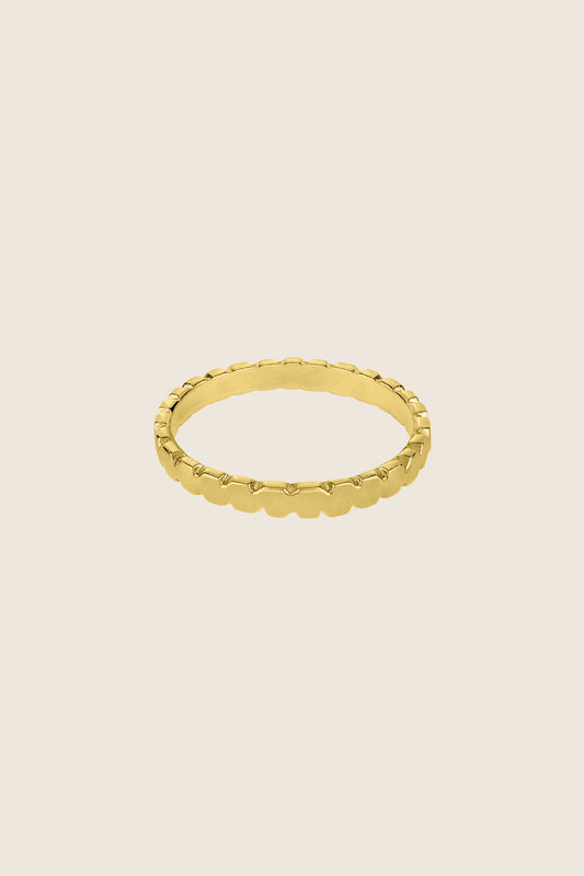 minimalistyczny pierścionek obrączka złocone srebro PREA ozdobna krawędź biżuteria UMIAR