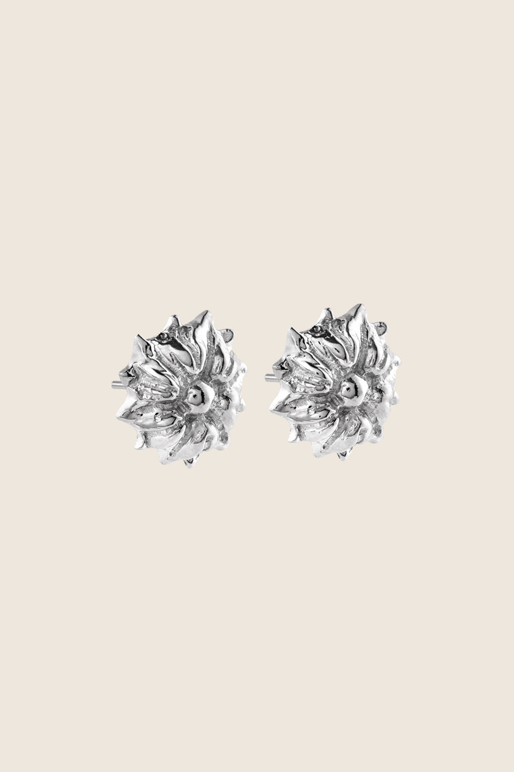kolczyki kwiat srebrne BELLIS polski design UMIAR biżuteria