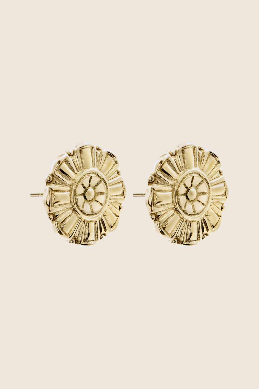 okrągłe kolczyki kwiaty złoto FLOREM biżuteria UMIAR