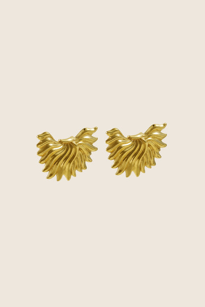eleganckie kolczyki płomienie IGNIS złocone srebro 925 biżuteria UMIAR