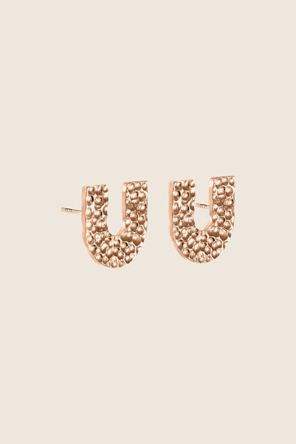 kolczyki U-U różowe złoto 585 biżuteria UMIAR