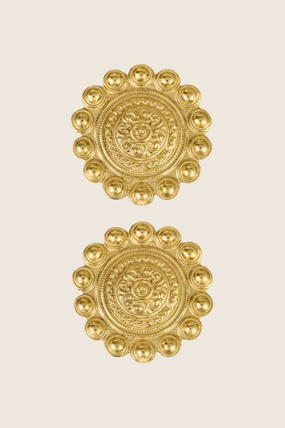 duże orientalne kolczyki ze złoconego srebra VALA polska biżuteria UMIAR