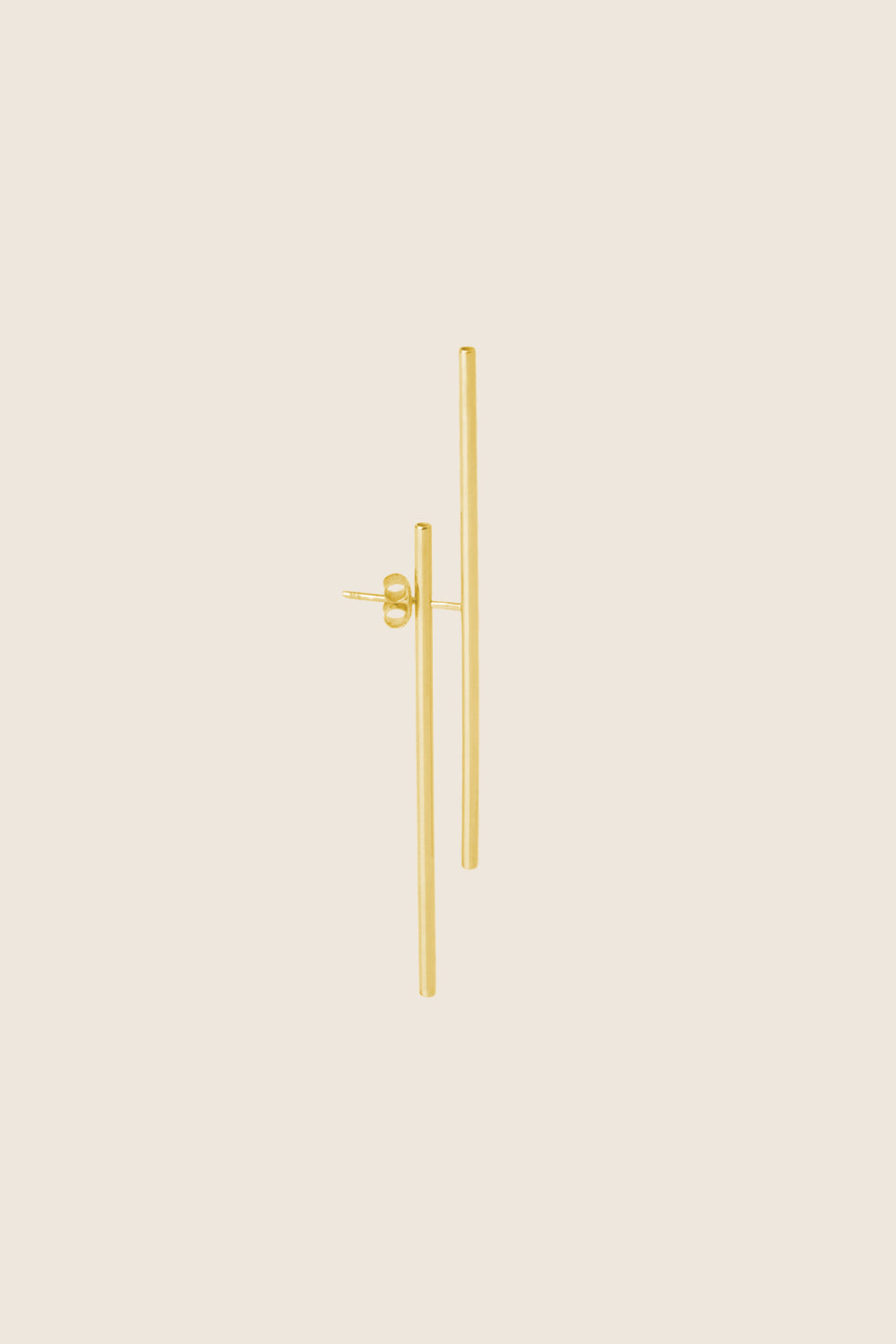 minimalistyczne kolczyki kreski VIRGA ze złoconego srebra 925 biżuteria UMIAR