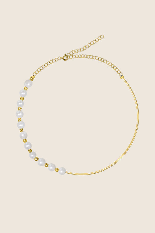 minimalistyczny naszyjnik perły złocone srebro 925 LINEA polska marka UMIAR