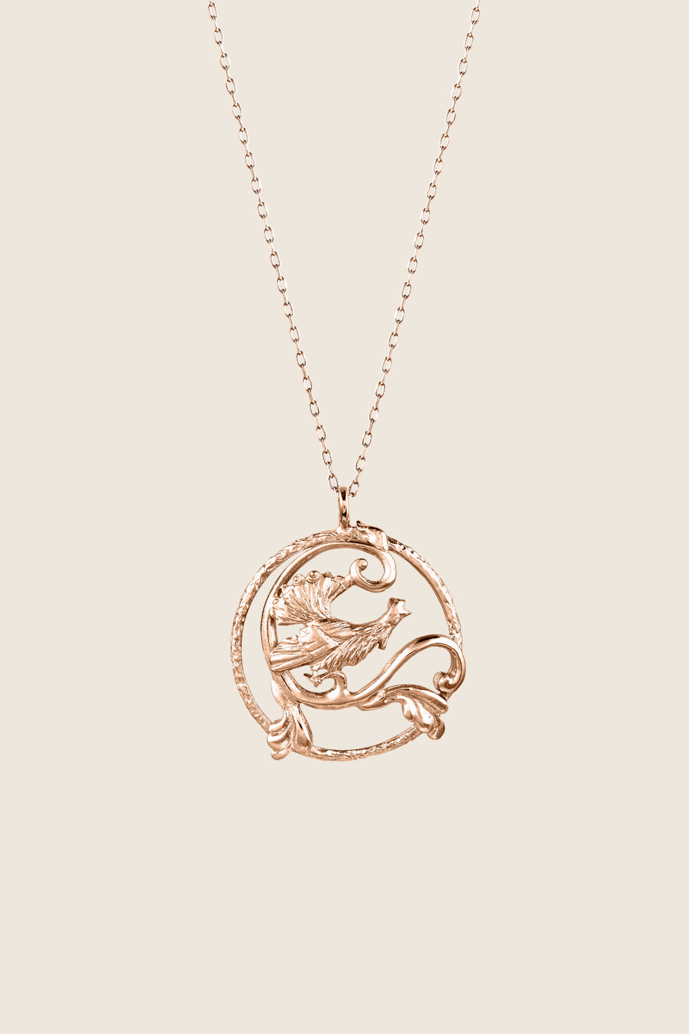 naszyjnik paw różowe złoto 585 PAVO biżuteria UMIAR
