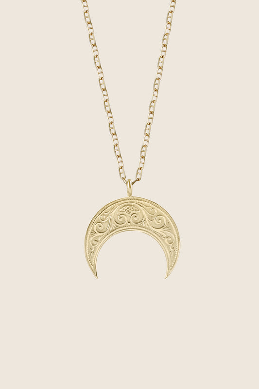 naszyjnik księżyc lunula złoto 585 TELLES biżuteria artystyczna UMIAR
