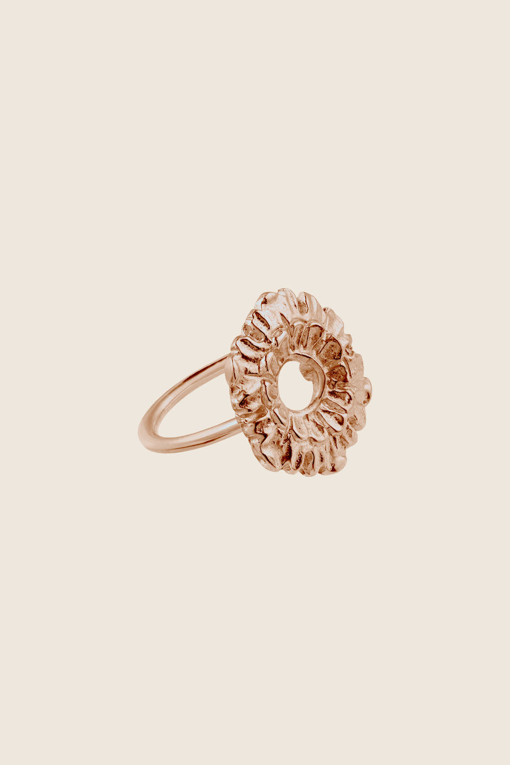 pierścionek kwiat różowe złoto 585 LATIA biżuteria artystyczna UMIAR