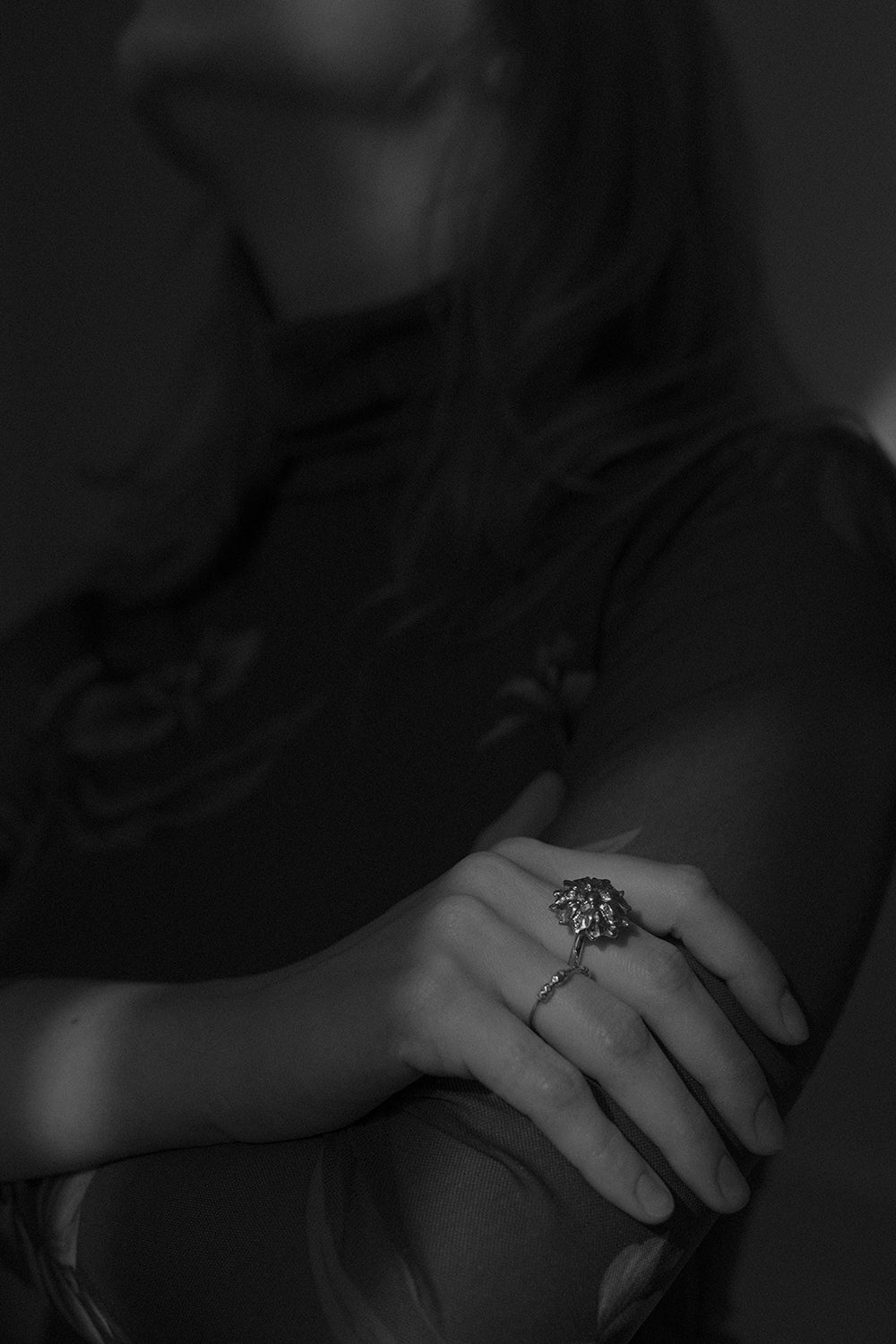 srebrny pierścionek kwiat BELLIS vintage polska biżuteria UMIAR