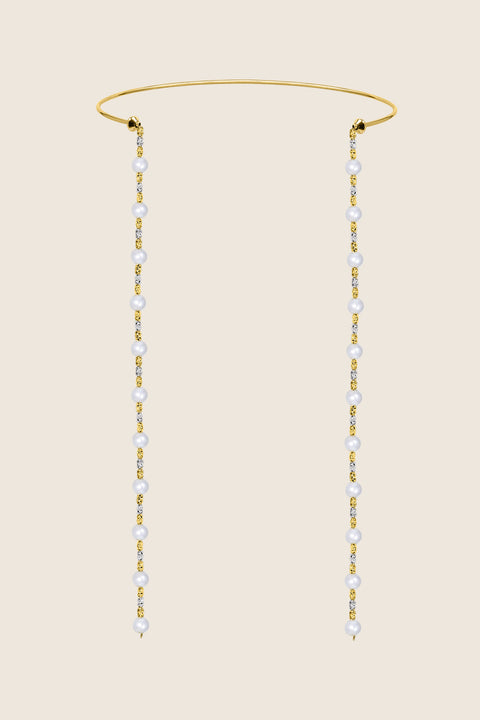 Odkryj wyjątkowy naszyjnik typu choker od UMIAR biżuteria, który łączy elegancką obręcz ORA z naprzemiennie ułożonymi naturalnymi perłami i koralikami. Ta biżuteria daje ogromne możliwości stylizacyjne - ozdobne sznury można przeplatać lub nosić swobodnie. Doskonały jako efektowne dopełnienie dekoltu na plecach. Obręcz i koraliki wykonane ze srebra próby 925, złocone 24-karatowym złotem. Spraw sobie luksus biżuterii, który podkreśli Twój niepowtarzalny styl. Kup teraz!