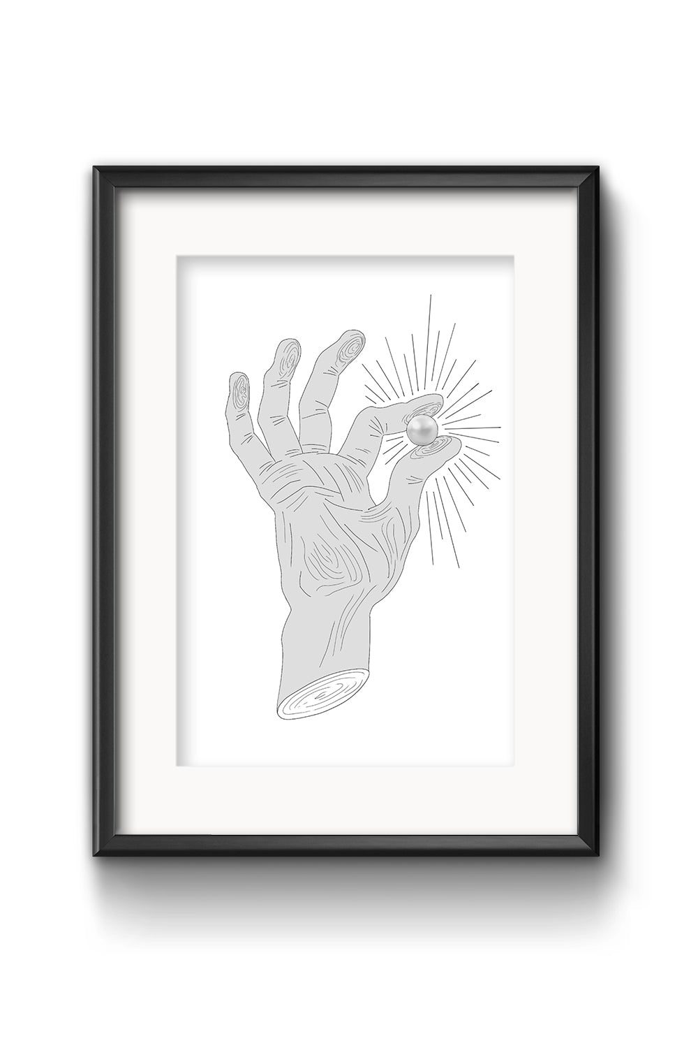 plakat dłoń z perłą home decor urządzanie domu sztuka