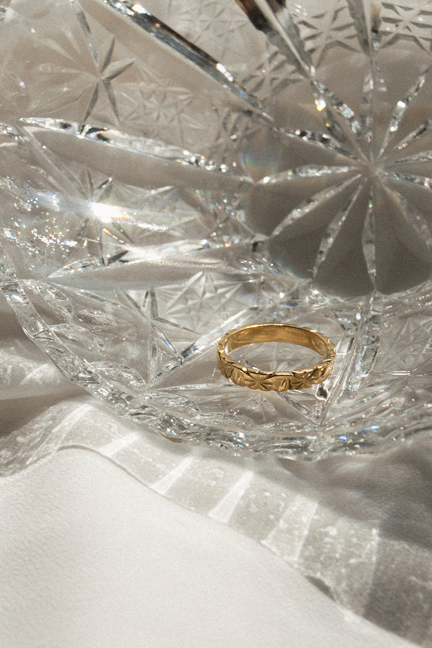 pierścionek gwiazdki złocone srebro 925 ASTRO obrączka biżuteria UMIAR
